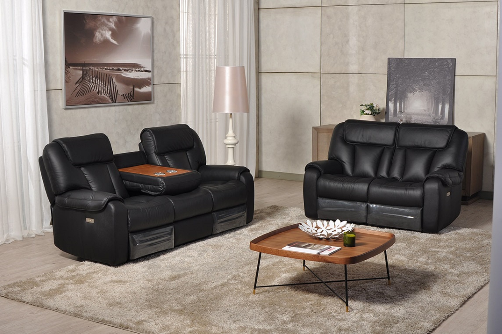 Real Leather Electric Power Recliners Sofa Set 32 2357e Quality