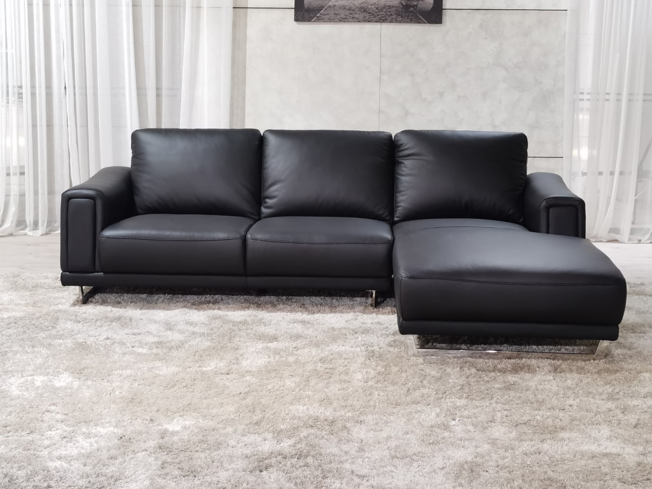 Real Leather Apartment  Town House Size Sectional Sofa 2637A  