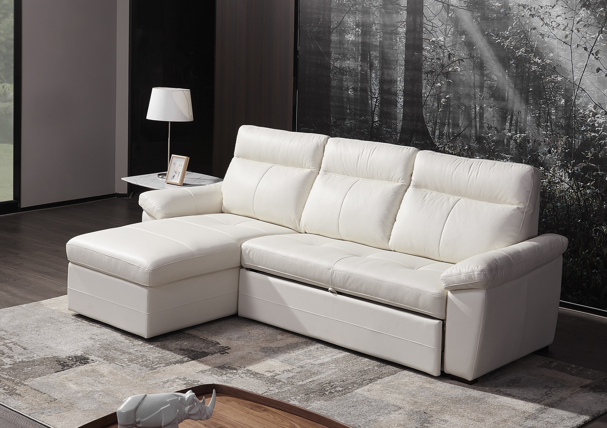 pull out sofa bed with chaise storage
