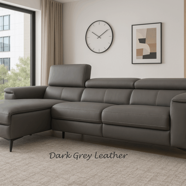 Genuine Leather Extendable Sectional Sofa (6794)