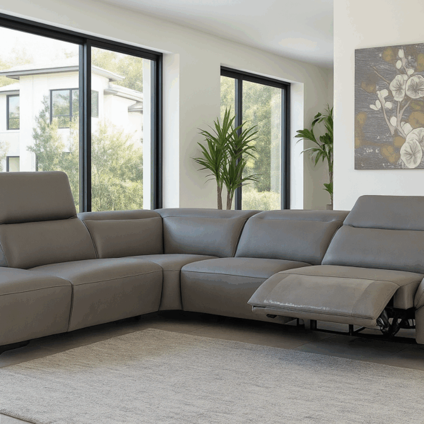 Genuine Leather Extendable Electric Power Recliner Sectional Sofa (6790E)