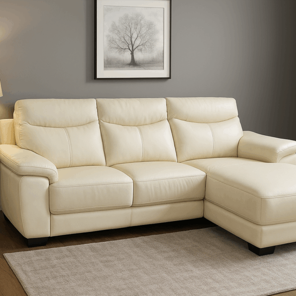 Genuine Leather Extendable Sectional Sofa (6389)